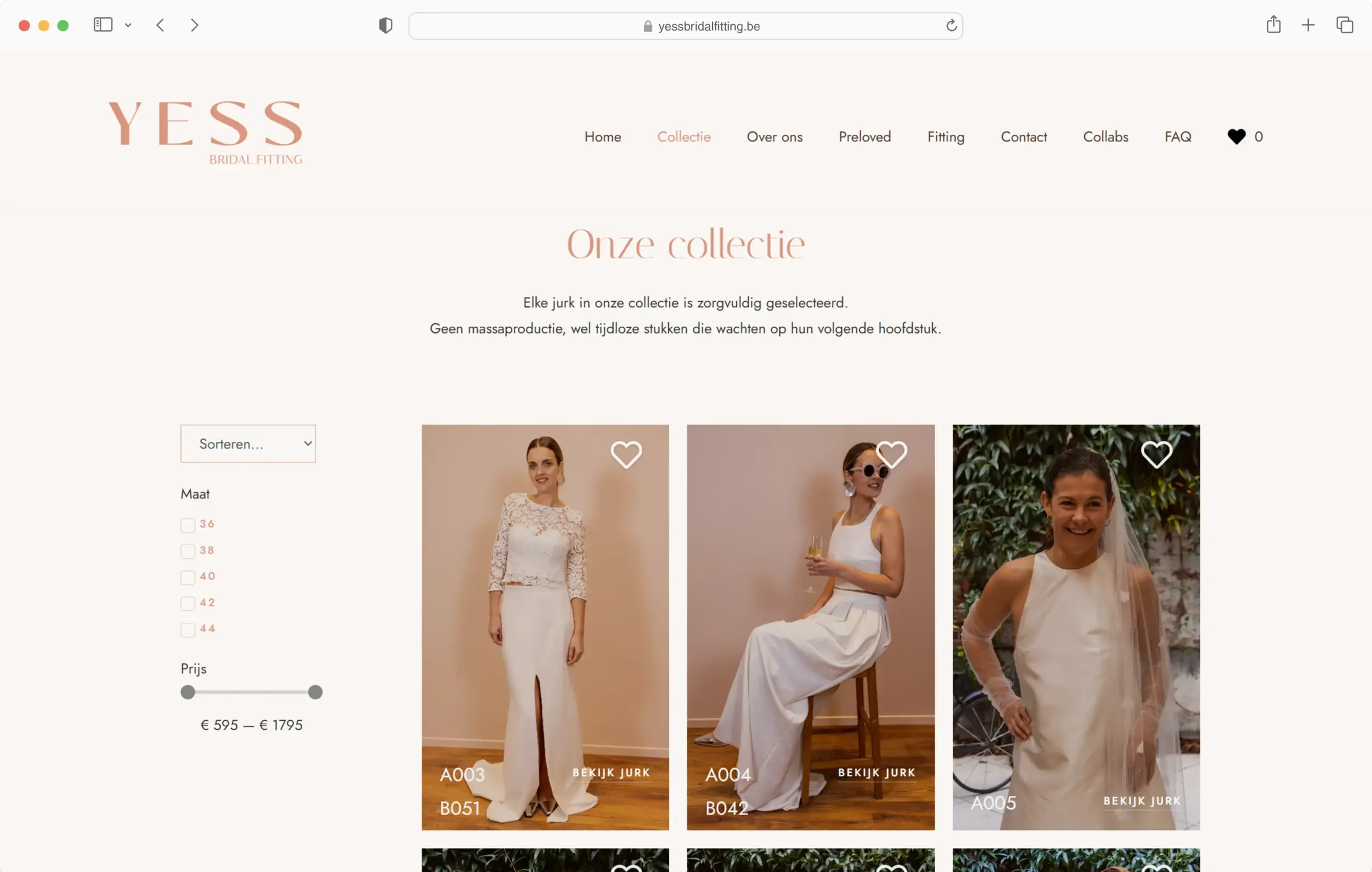 YESS Bridal Fitting in browserweergave